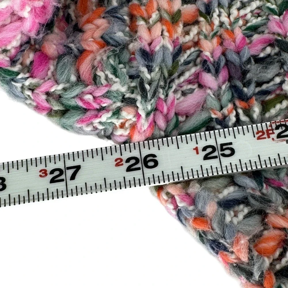 Free People Confetti Chunky Knit Crop Sweater S Multi Boho Cottagecore EUC
